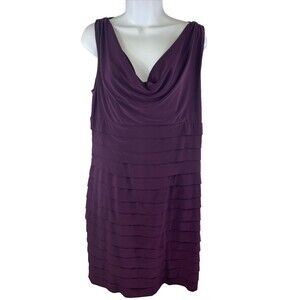 American Living Dress Women's Size 12 Plum Purple Layer Tiers Romantic Y2K